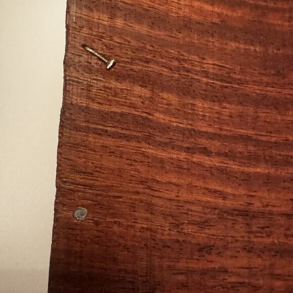 Wooden Box Hand Carved Brass Inlaid Floral Hinged India Vtg Trinket Pen Artisan - Picture 6 of 16